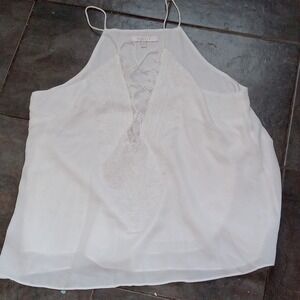 WAYF Womens Posie Strappy Camisole Criss Cross‎ White Sleeveless V Neck Size XL